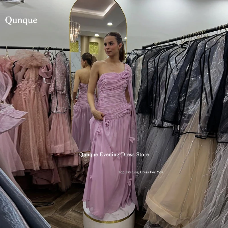 Qunque Elegant Lilac Women Evening Dresses One Cape Sleeve Prom Dress With Flowers Pleated Party Gown Formal Dresses Customized
Qunque Elegant Lilac Women Evening Dresses One Cape Sleeve Prom Dress With Flowers Pleated Party Gown Formal Dresses Customized