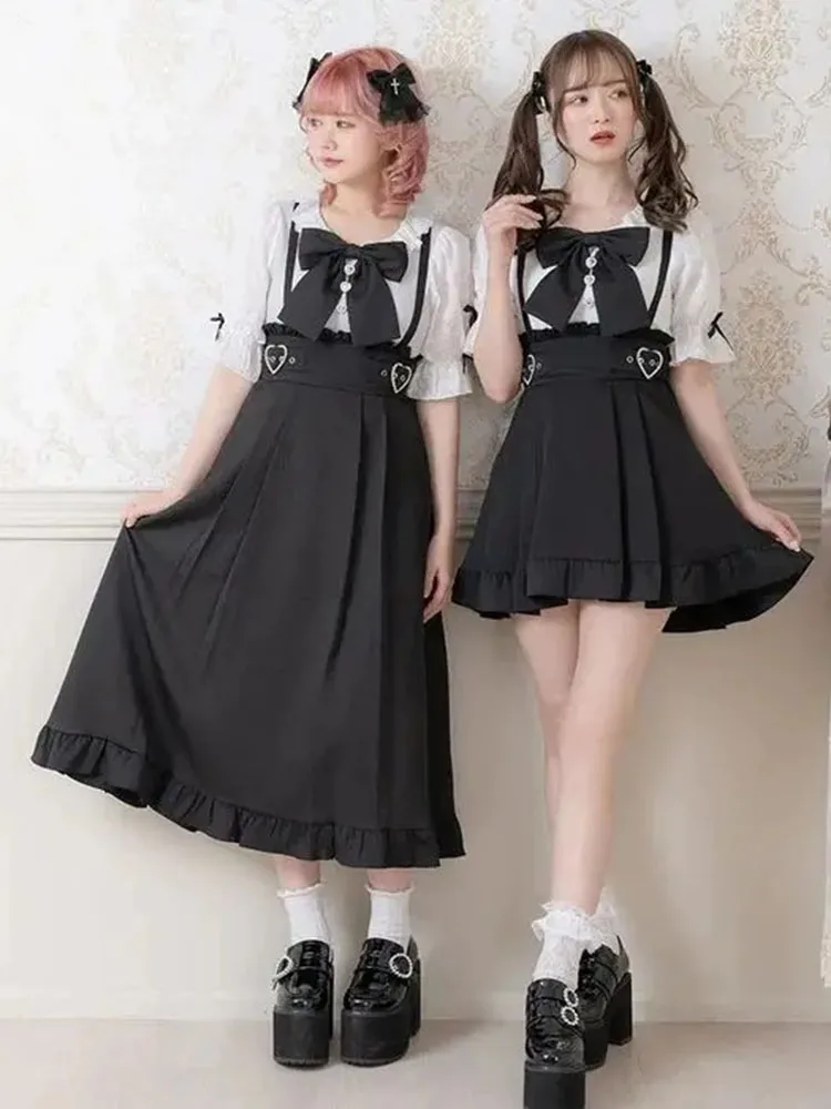 Summer Skirt For Women's Loose Japanese Jupe 2026 Faldas Mujer De Moda High Waist A-line Ruffles Cute Pleated Suspender Skirt
Summer Skirt For Women's Loose Japanese Jupe 2026 Faldas Mujer De Moda High Waist A-line Ruffles Cute Pleated Suspender Skirt