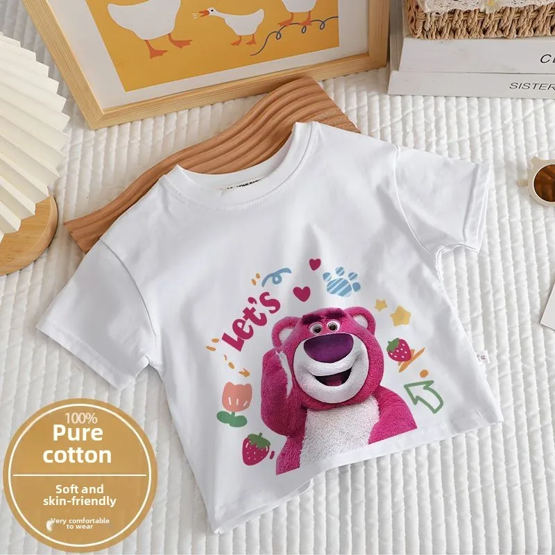 Хлопок Disney Lotso для мальчиков и девочек мягкий и удобный, приятный для кожи и летний повседневный и милый мультяшный короткий рукав.
Хлопок Disney Lotso для мальчиков и девочек мягкий и удобный, приятный для кожи и летний повседневный и милый мультяшный короткий рукав.