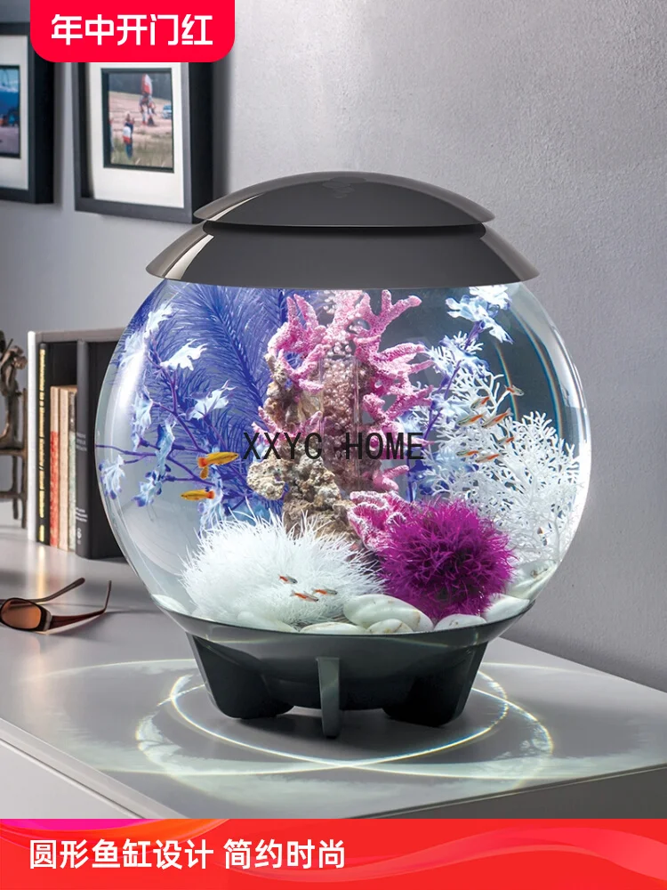 Round Ecological Fish Tank Living Room Filter European Creative Desktop Fish Globe
Round Ecological Fish Tank Living Room Filter European Creative Desktop Fish Globe