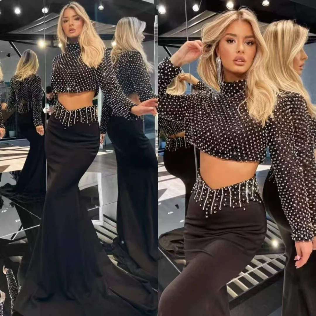 Elegant Black Beaded Long Sleeve Two-Piece Set Belted Slimming Luxury Party Dress Cocktail Hour Ensemble Fashionable Knitted ...
Elegant Black Beaded Long Sleeve Two-Piece Set Belted Slimming Luxury Party Dress Cocktail Hour Ensemble Fashionable Knitted ...