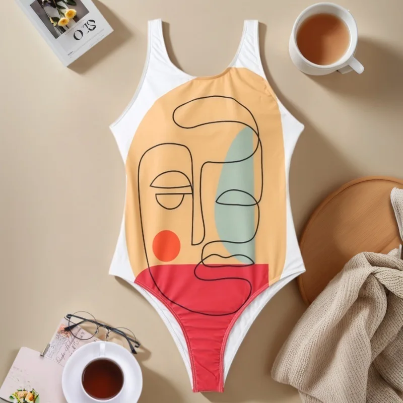 2025 Slimming Face Printed One-Piece Swimsuit Halter Neck & High Cut Leg Women's Sexy Bathing Suit for Beach & Pool Beachwear
2025 Slimming Face Printed One-Piece Swimsuit Halter Neck & High Cut Leg Women's Sexy Bathing Suit for Beach & Pool Beachwear