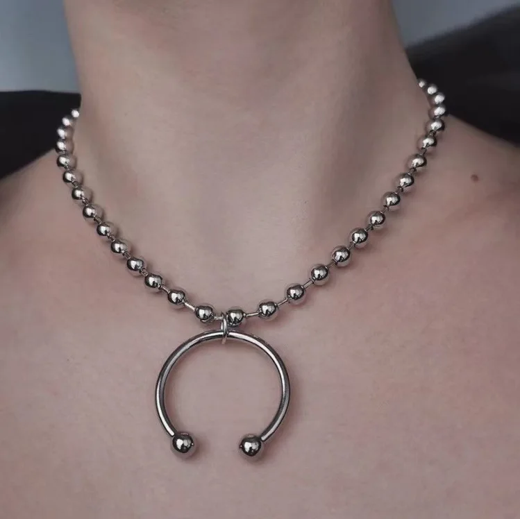 1 Pc Trendy Horseshoe Geometric Hollow Punk Personality Silver Color Beaded Necklace Women Men Party Daily Gift Jewelry
1 Pc Trendy Horseshoe Geometric Hollow Punk Personality Silver Color Beaded Necklace Women Men Party Daily Gift Jewelry