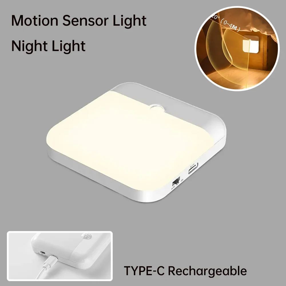 LED Motion Sensor Light Wireless LED Night Light Type C Rechargeable Night Light Cabinet Wardrobe Lamp Staircase For Kitchen LED
LED Motion Sensor Light Wireless LED Night Light Type C Rechargeable Night Light Cabinet Wardrobe Lamp Staircase For Kitchen LED