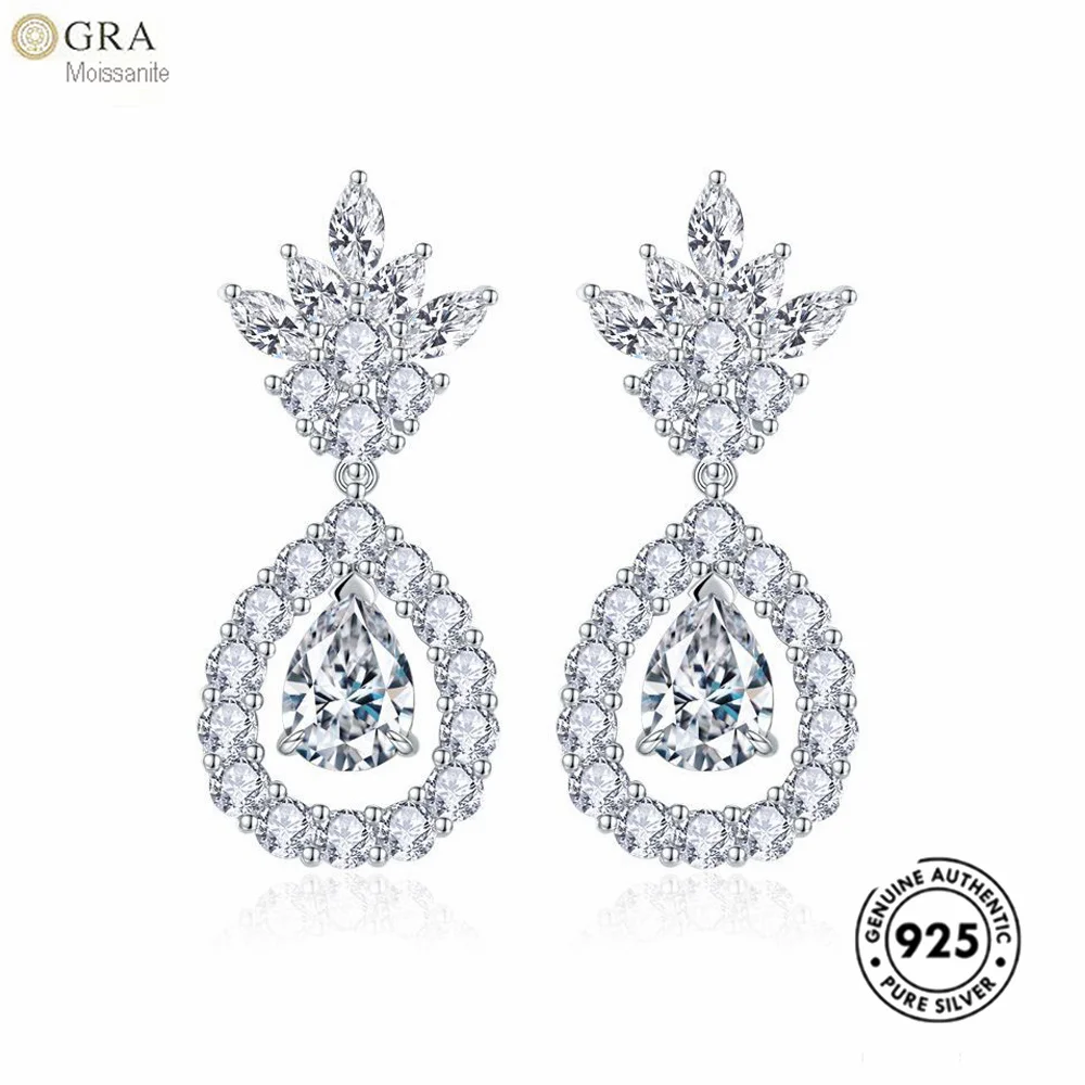 Hot Selling Jewellry Gra Certificate 5*7mm Pear Full Moissanite Diamond Real S925 Silver Ladies'Stud Earrings
Hot Selling Jewellry Gra Certificate 5*7mm Pear Full Moissanite Diamond Real S925 Silver Ladies'Stud Earrings