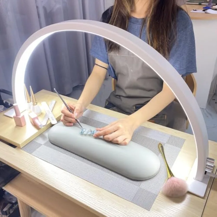 Half Moon Nail Light for Desk with Knob29 Inch 50W 180-Degree Illumination 3 Color Temperature Adjustable and Dimmable for Beau
Half Moon Nail Light for Desk with Knob29 Inch 50W 180-Degree Illumination 3 Color Temperature Adjustable and Dimmable for Beau