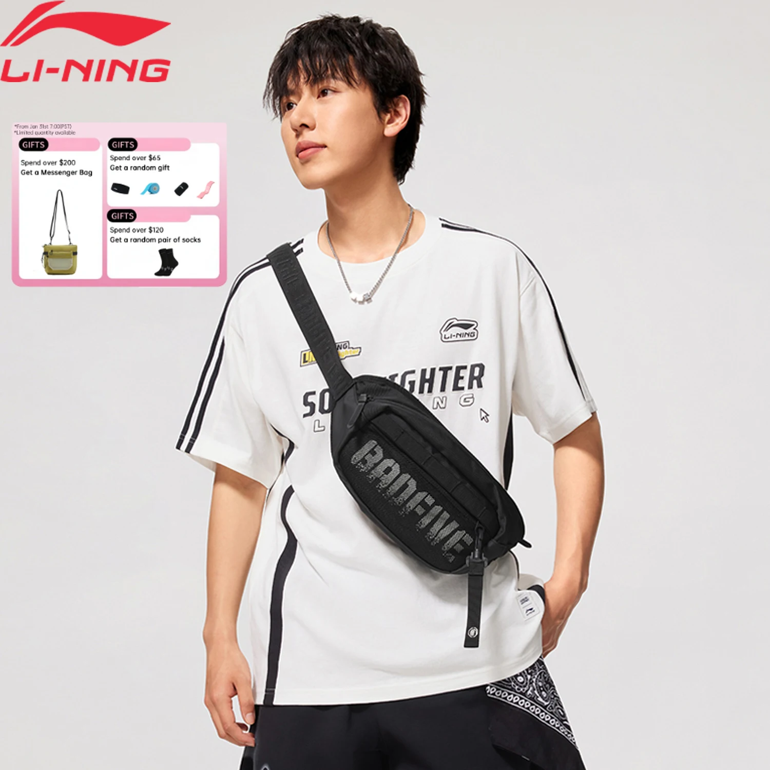 Li-Ning унисекс баскетбольная нагрудная сумка BADFIVE AT PROOF SMART 330*90*160 мм 100% полиэстер с подкладкой для мужчин и женщин сумки через плечо ABDV077
Li-Ning унисекс баскетбольная нагрудная сумка BADFIVE AT PROOF SMART 330*90*160 мм 100% полиэстер с подкладкой для мужчин и женщин сумки через плечо ABDV077