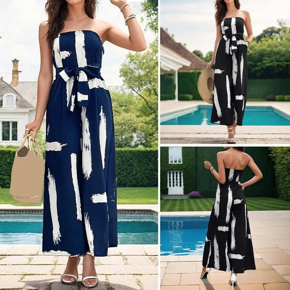 Backless Jumpsuit Stylish Women's Off Shoulder Lace-up Jumpsuit with Wide Leg Pockets for Vacation or Beach Wear Summer Resort
Backless Jumpsuit Stylish Women's Off Shoulder Lace-up Jumpsuit with Wide Leg Pockets for Vacation or Beach Wear Summer Resort