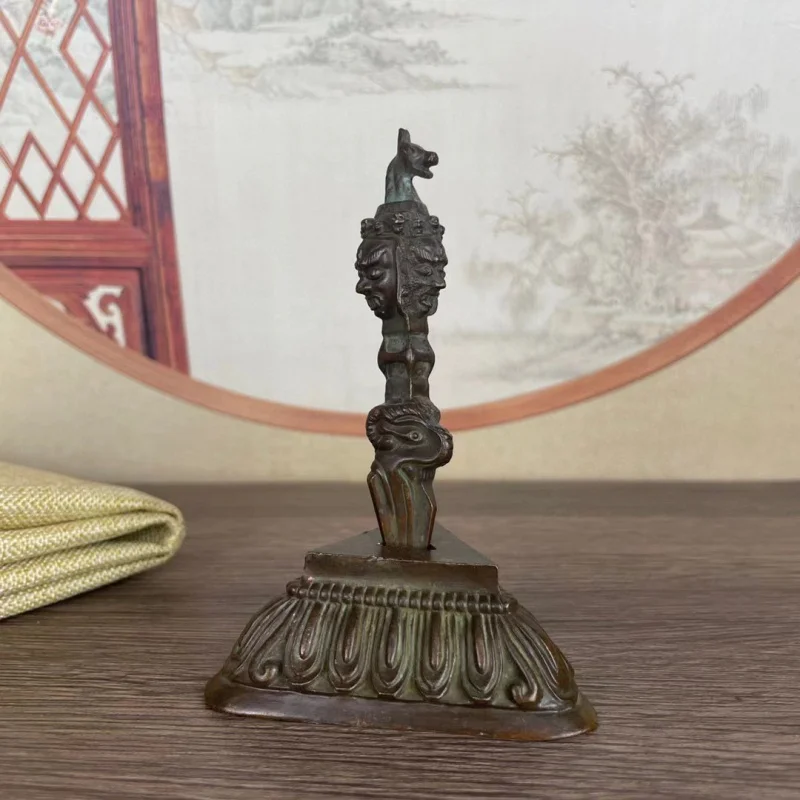 Distressed Antique Copper Puba Vajra Three-Sided Puba King Kong Tantra Collection Retro Elephant Head Height Hat Suit
Distressed Antique Copper Puba Vajra Three-Sided Puba King Kong Tantra Collection Retro Elephant Head Height Hat Suit