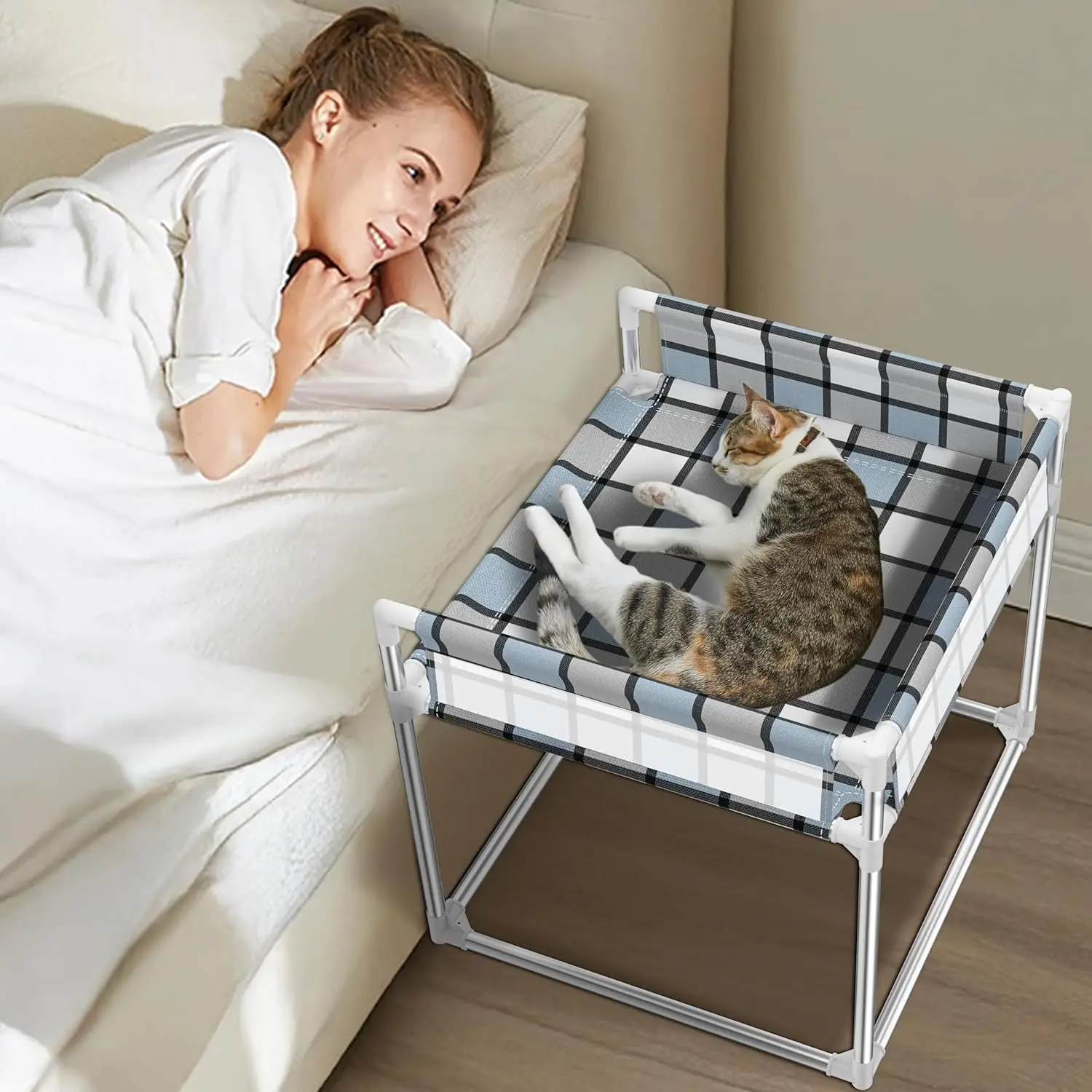 Elevated Cat Dog Bed with Guardrail, Attaches to Human Bed, Window Perch, 20x20x24 inch
Elevated Cat Dog Bed with Guardrail, Attaches to Human Bed, Window Perch, 20x20x24 inch