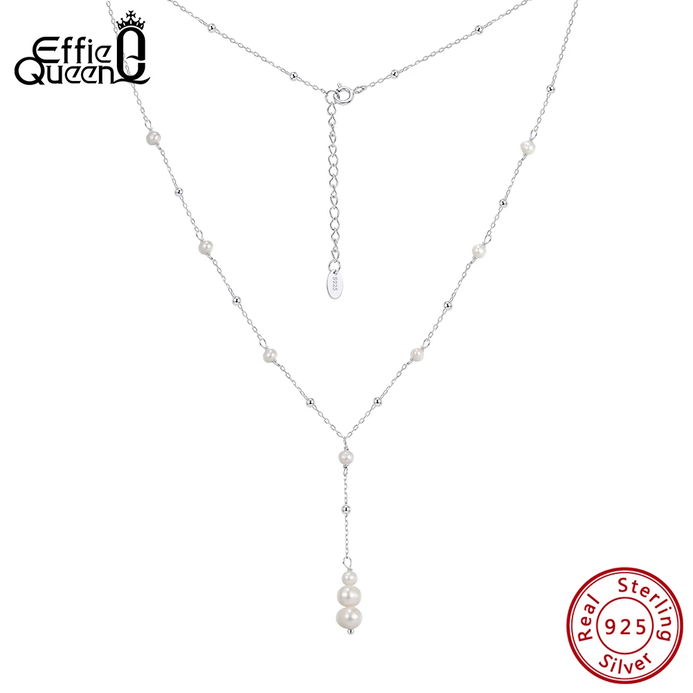 Effie Queen 925 Sterling Silver Simple Pearls Long Tassel Y Chain Necklace Beaded Choker Necklace Elegant Women's Jewelry GPN107
Effie Queen 925 Sterling Silver Simple Pearls Long Tassel Y Chain Necklace Beaded Choker Necklace Elegant Women's Jewelry GPN107