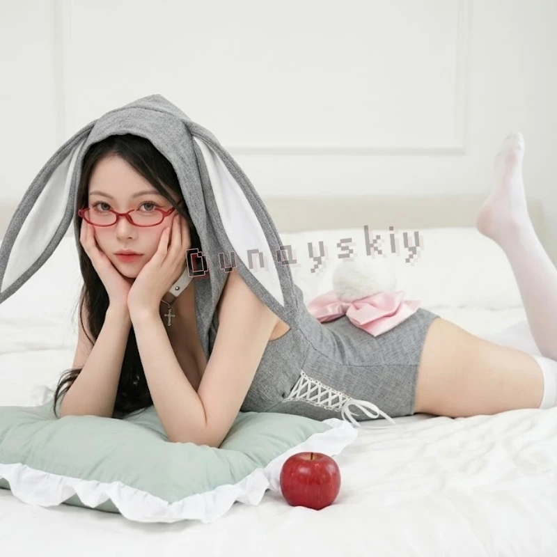 Sexy Gyaru Style Backless Jumpsuit Bodysuit Bunny Ear Tail Hooded Loungewear Furry Jirai Kei Cosplay Anime Bunny Original Design
Sexy Gyaru Style Backless Jumpsuit Bodysuit Bunny Ear Tail Hooded Loungewear Furry Jirai Kei Cosplay Anime Bunny Original Design