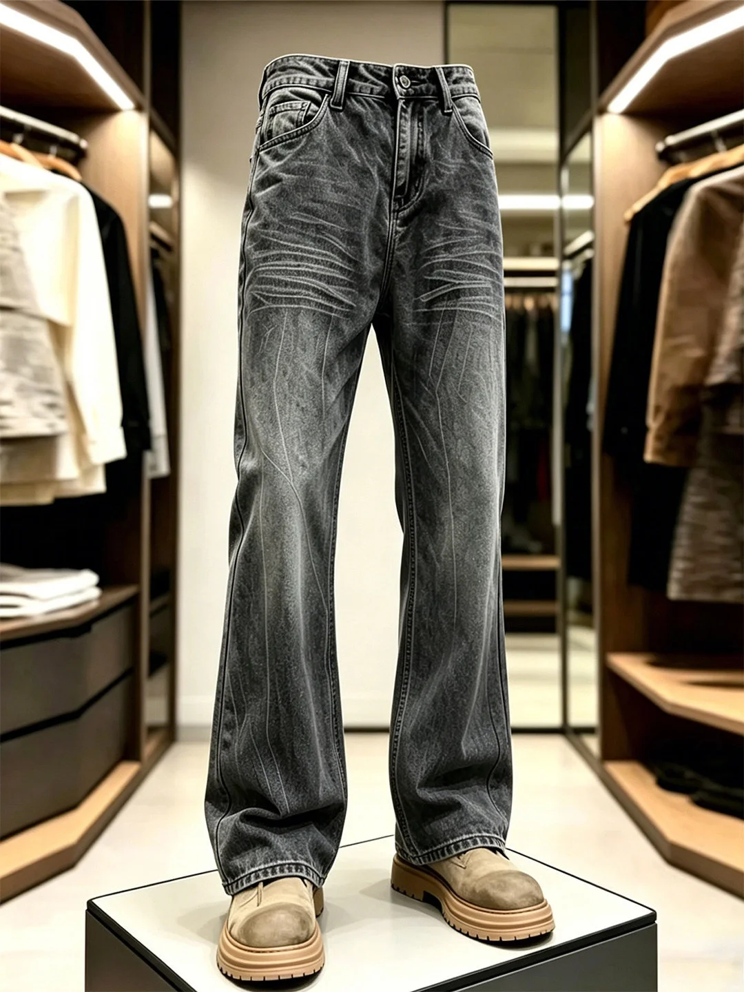 Cleanfit Black Lightning Pattern Cowboy Jeans Men's Straight Leg Slimming Flared Pants Summer High Street American Style
Cleanfit Black Lightning Pattern Cowboy Jeans Men's Straight Leg Slimming Flared Pants Summer High Street American Style