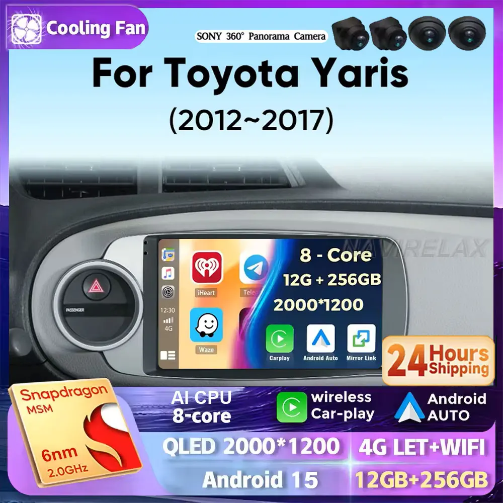 Автомобильный радиоприемник Android 15 для Toyota Yaris 2012-2017 GPS-навигация Мультимедийный плеер Carplay Стерео 2 Din DVD WIFI + 4G BT
Автомобильный радиоприемник Android 15 для Toyota Yaris 2012-2017 GPS-навигация Мультимедийный плеер Carplay Стерео 2 Din DVD WIFI + 4G BT