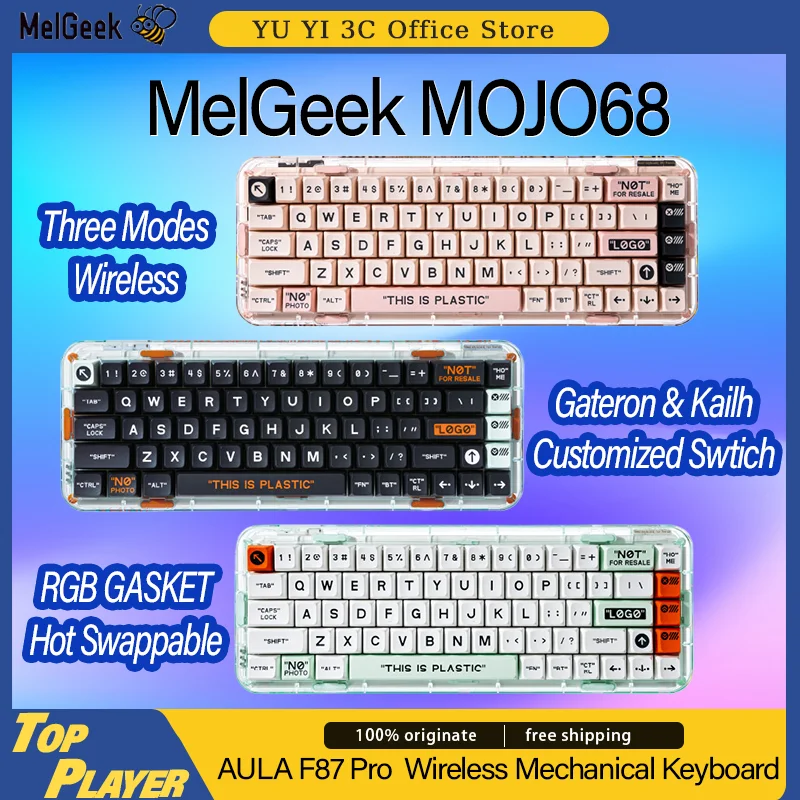Механическая клавиатура MelGeek MOJO68, горячая Распродажа, 2,4G BT, три режима, беспроводная, 1000 Гц, индивидуальные прозрачные колпачки клавиш RGB
Механическая клавиатура MelGeek MOJO68, горячая Распродажа, 2,4G BT, три режима, беспроводная, 1000 Гц, индивидуальные прозрачные колпачки клавиш RGB