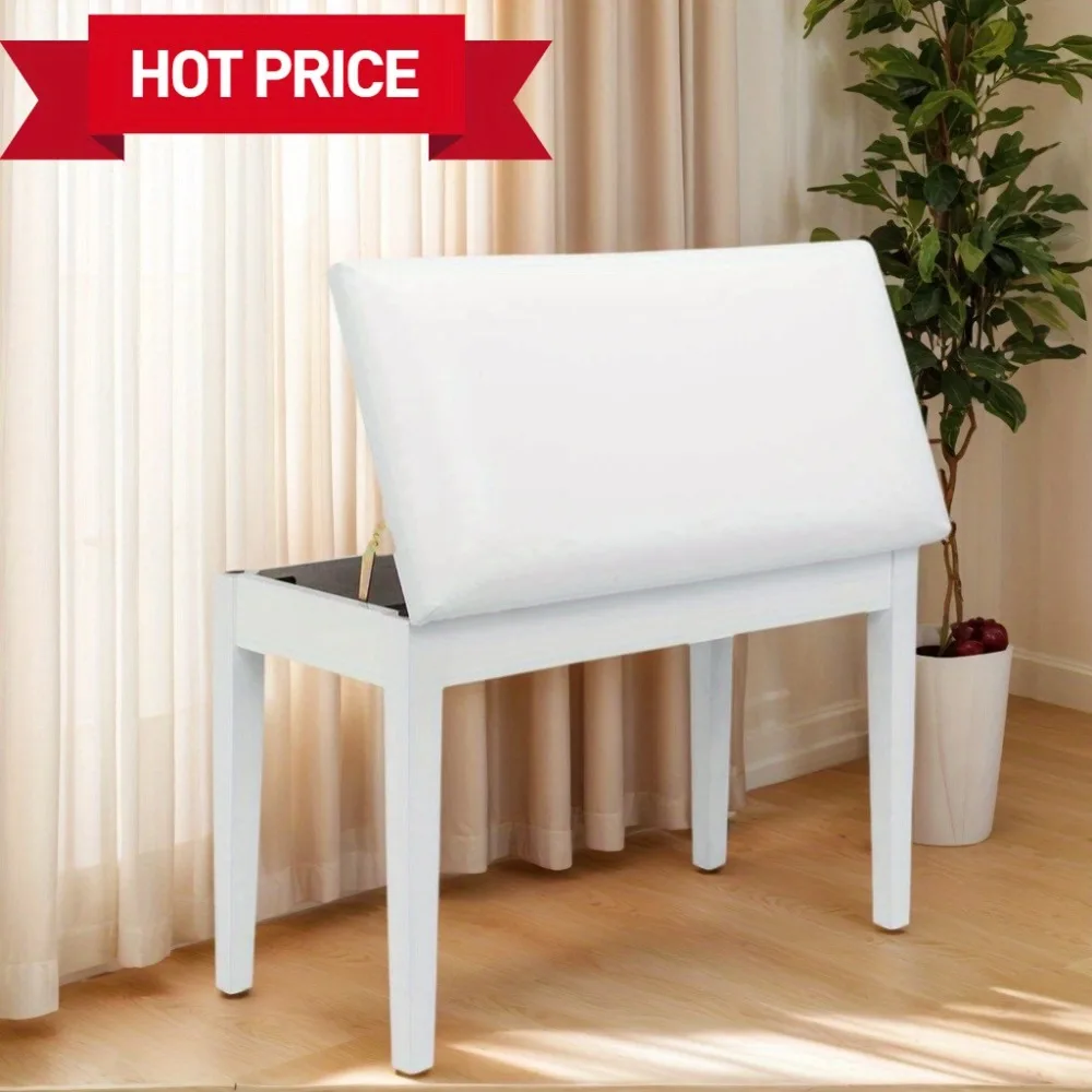 Bonnlo White Duet Piano Stool Wooden Keyboard Bench with Storage And Padded Cushion Piano Seat White
Bonnlo White Duet Piano Stool Wooden Keyboard Bench with Storage And Padded Cushion Piano Seat White