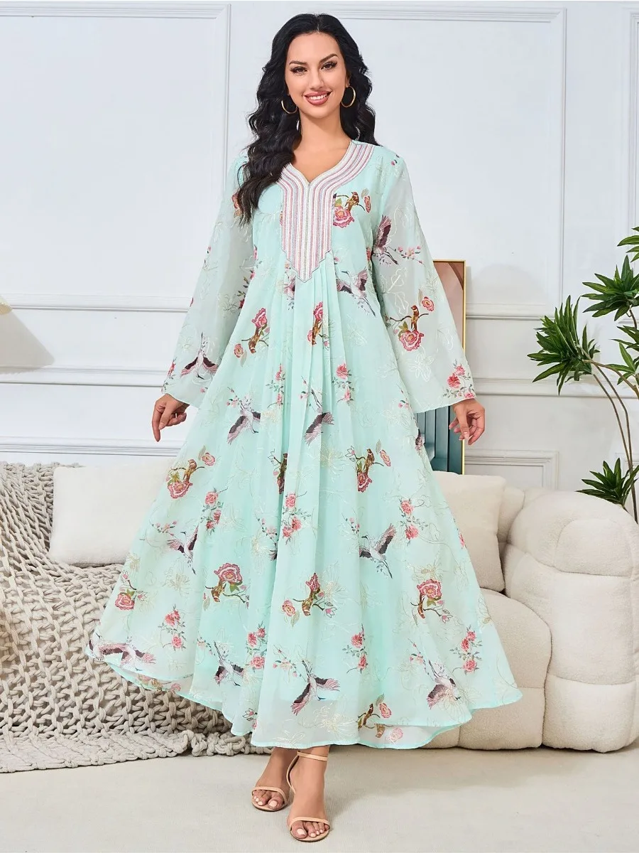 Eid Ramadan Muslim Women Dresses Flower Abaya Party Long Dress Belt Morocco Kaftan Elegant Vestidos Dubai Turkey Robe Jalabiya
Eid Ramadan Muslim Women Dresses Flower Abaya Party Long Dress Belt Morocco Kaftan Elegant Vestidos Dubai Turkey Robe Jalabiya