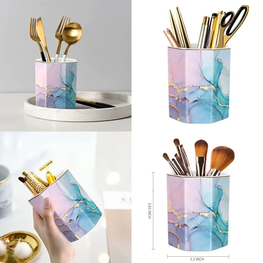 Ceramic Marble Pen Holder, Cute Stationery Holder for Office, Makeup Brush Holder for Girl Women
Ceramic Marble Pen Holder, Cute Stationery Holder for Office, Makeup Brush Holder for Girl Women