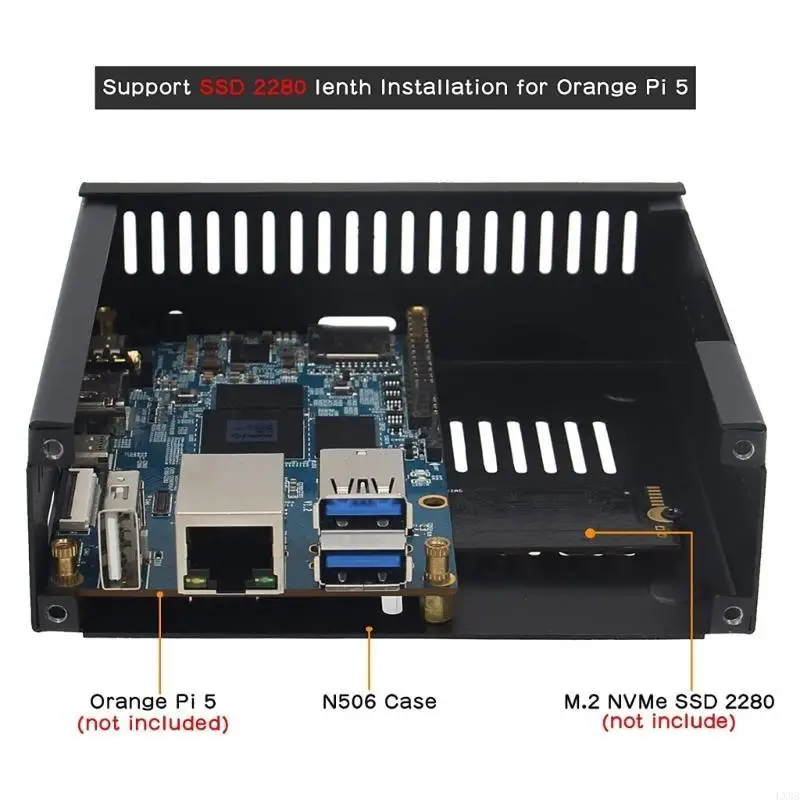 LX0B N506 Metal Case- for Orange 5 5B Enclosure Box with Cooling Fan Alloy- Heatsink Pads Supports NVMe SSD 2280
LX0B N506 Metal Case- for Orange 5 5B Enclosure Box with Cooling Fan Alloy- Heatsink Pads Supports NVMe SSD 2280
