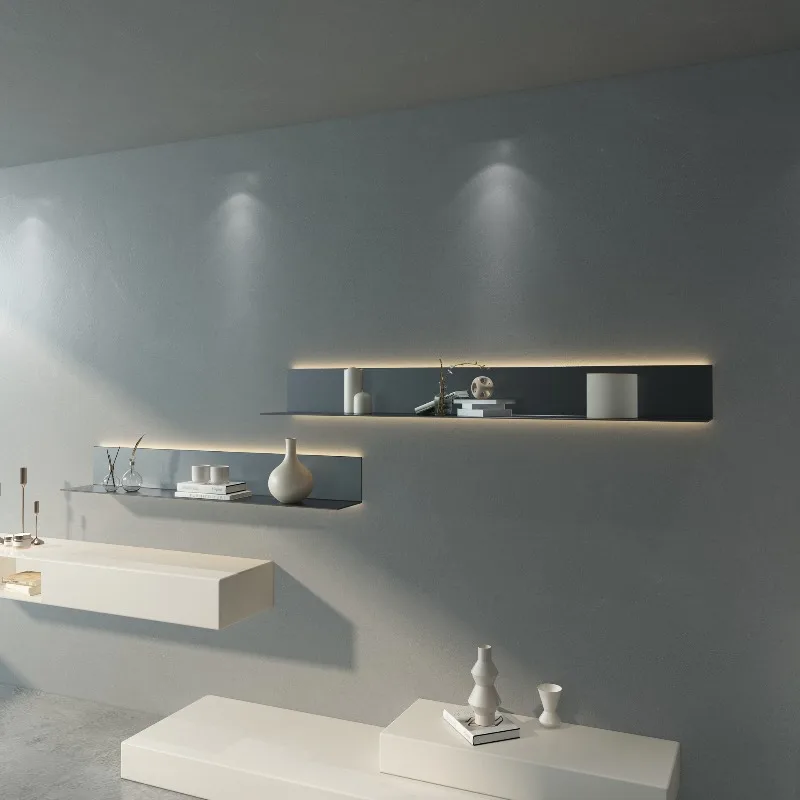 LED laminate luminous upper wall metal rack with lamp baffle living room display stand wrought iron wall hanging bookshelf
LED laminate luminous upper wall metal rack with lamp baffle living room display stand wrought iron wall hanging bookshelf