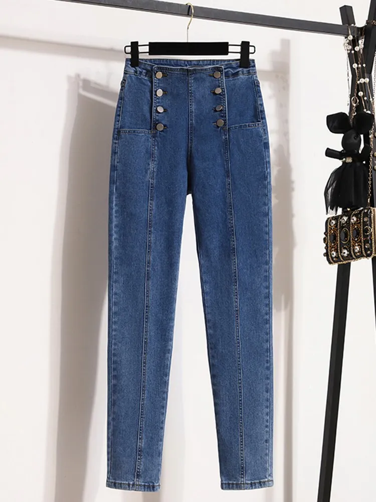 High Waist Skinny Jeans Women New Arrival 2022 Autumn Korean Style Double-breasted Elastic Denim Ladies Pencil Pants B2171
High Waist Skinny Jeans Women New Arrival 2022 Autumn Korean Style Double-breasted Elastic Denim Ladies Pencil Pants B2171
