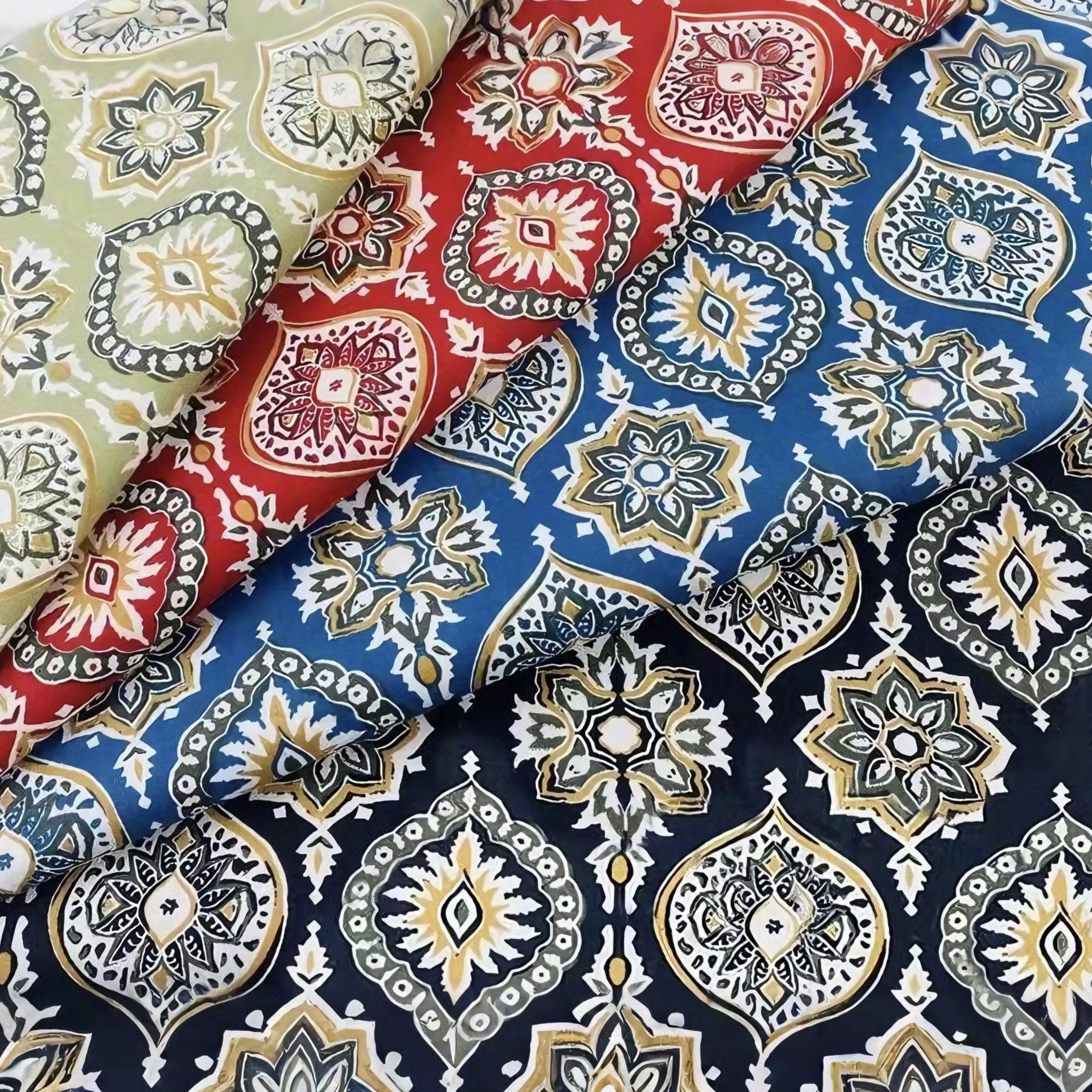 Ethnic inspired Patterned 100% Cotton Fabrics Perfect for DIY Fashion Garment Design Stylish Home Decor Intricate Handicraft
Ethnic inspired Patterned 100% Cotton Fabrics Perfect for DIY Fashion Garment Design Stylish Home Decor Intricate Handicraft