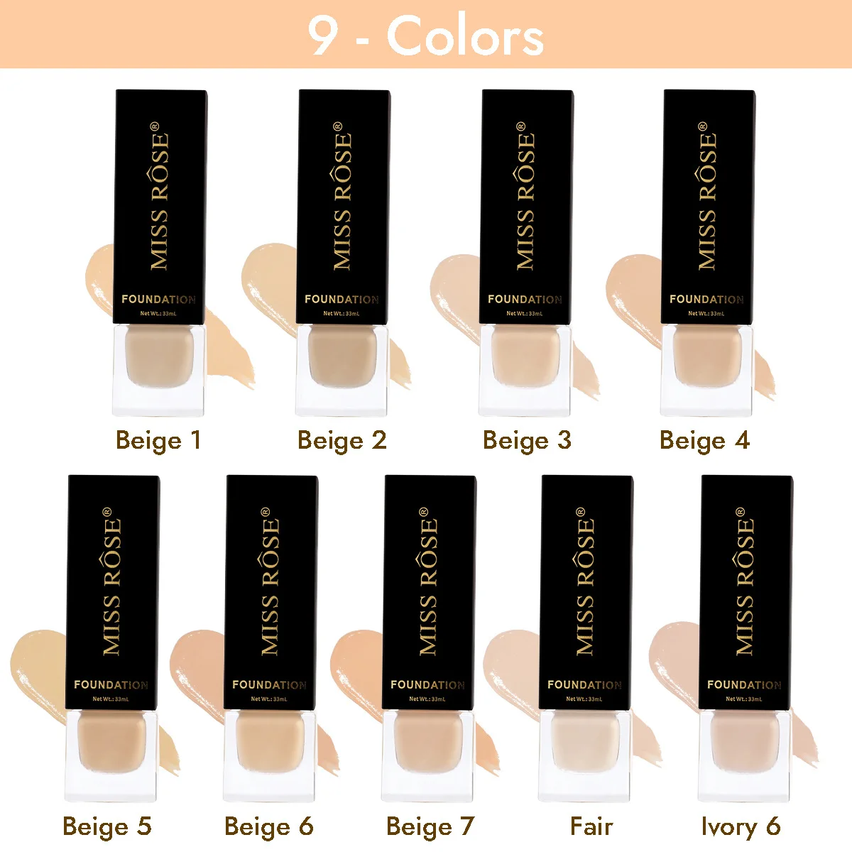 MISS ROSE 33ml Liquid Foundation Concealer Hydrating, Brightening Skin Tone Lightweight Facial Makeup Foundation Cream
MISS ROSE 33ml Liquid Foundation Concealer Hydrating, Brightening Skin Tone Lightweight Facial Makeup Foundation Cream