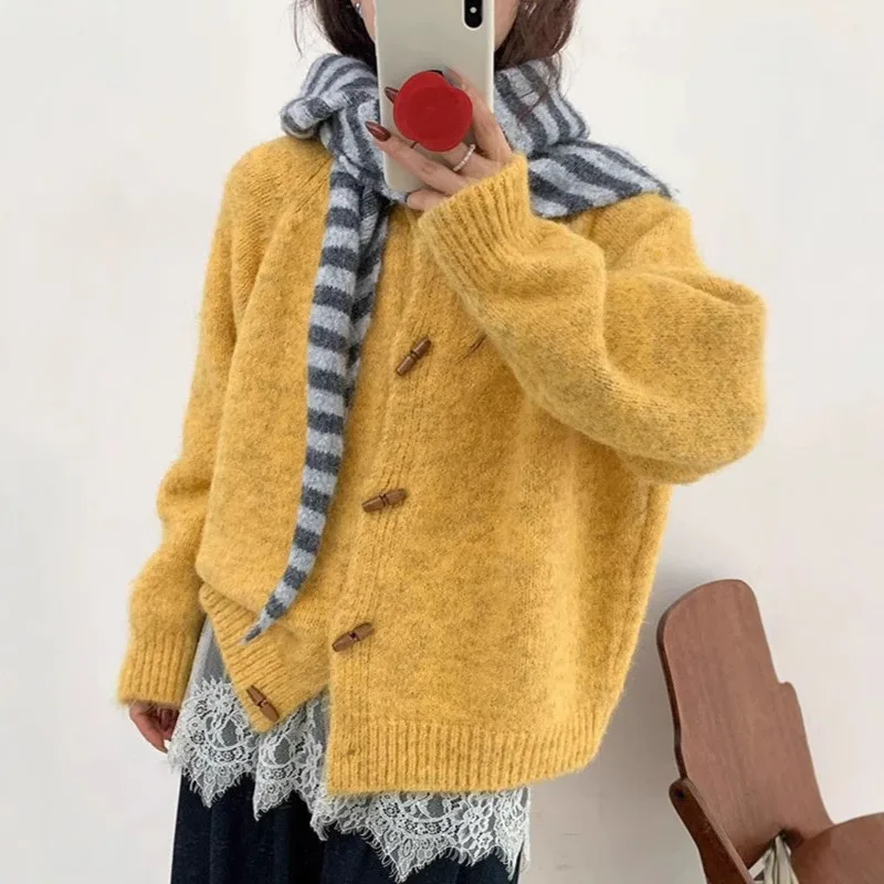 Sweater Jacket for Women Gentle Autumn and Winter Sweet Taro Purple Japanese Retro Style Outerwear Knitted Cardigan
Sweater Jacket for Women Gentle Autumn and Winter Sweet Taro Purple Japanese Retro Style Outerwear Knitted Cardigan