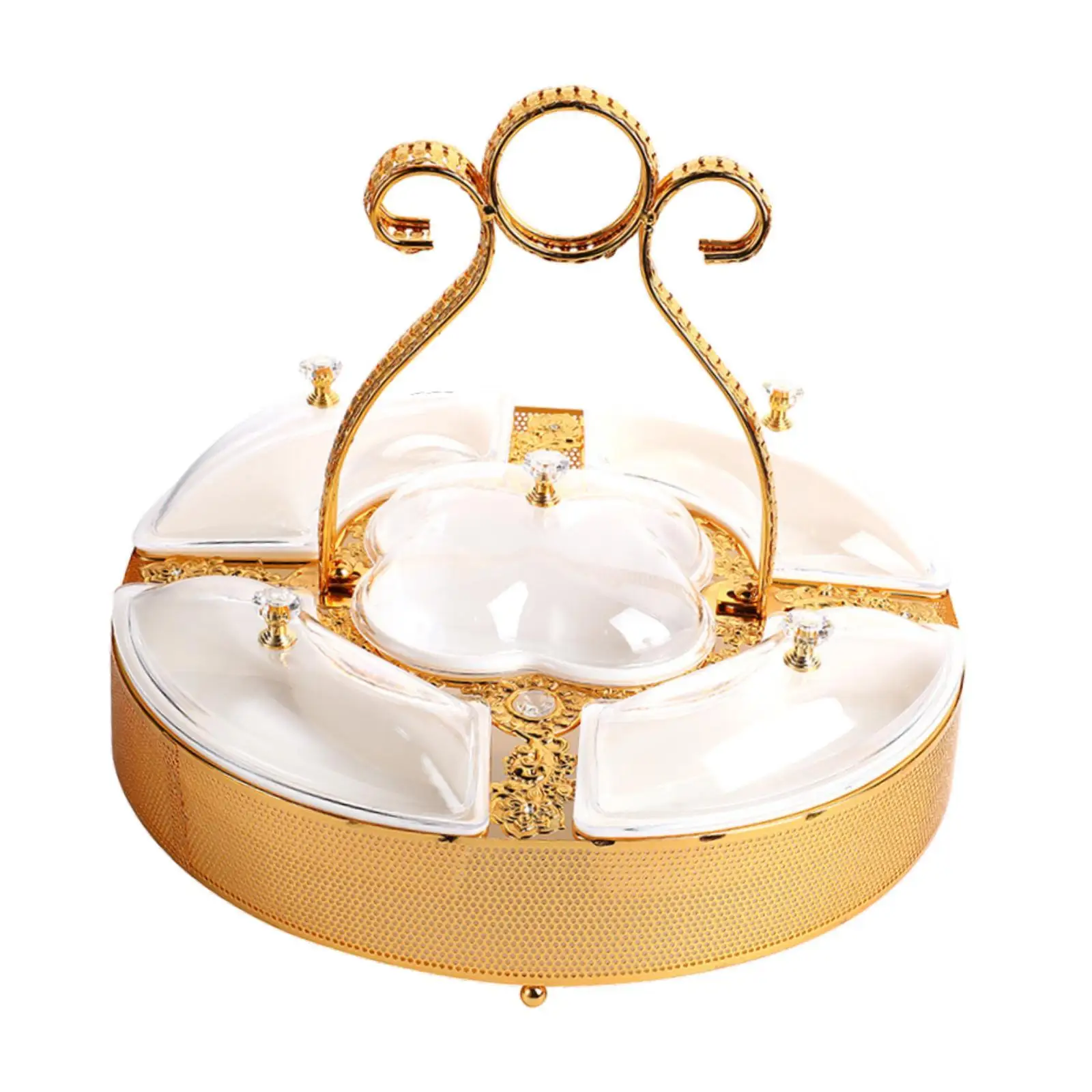 Divided Serving Tray Snack Platter with 5 Compartments Diameter 28.4cm Candy Plate with Handle for Office Parties Versatile
Divided Serving Tray Snack Platter with 5 Compartments Diameter 28.4cm Candy Plate with Handle for Office Parties Versatile