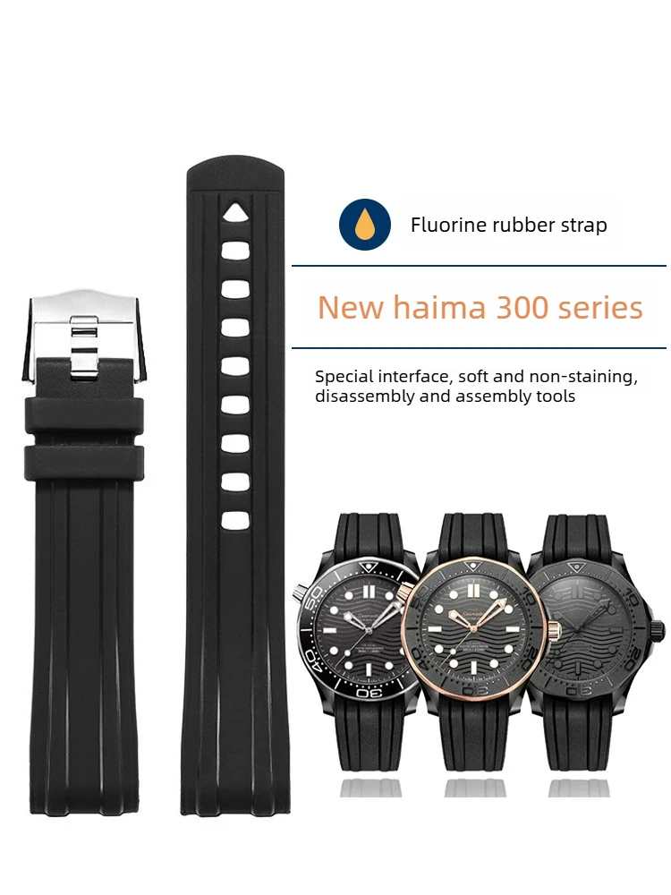 Suitable for Omega Seamaster Series 300m Diving Seamaster Seamaster New Fluororubber Watch Strap 21mm
Suitable for Omega Seamaster Series 300m Diving Seamaster Seamaster New Fluororubber Watch Strap 21mm