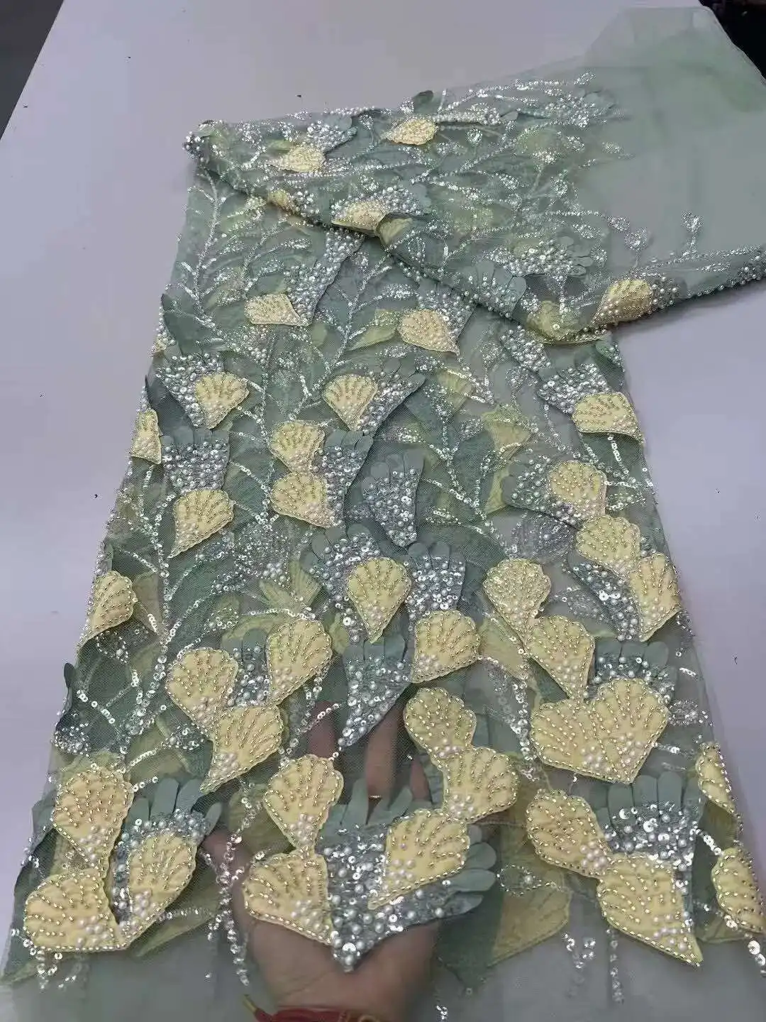 Royal African Lace Fabric for Wedding Dress, Luxury French Sequins, Mesh Lace Fabric,High-end Handmade Beaded, Latest
Royal African Lace Fabric for Wedding Dress, Luxury French Sequins, Mesh Lace Fabric,High-end Handmade Beaded, Latest