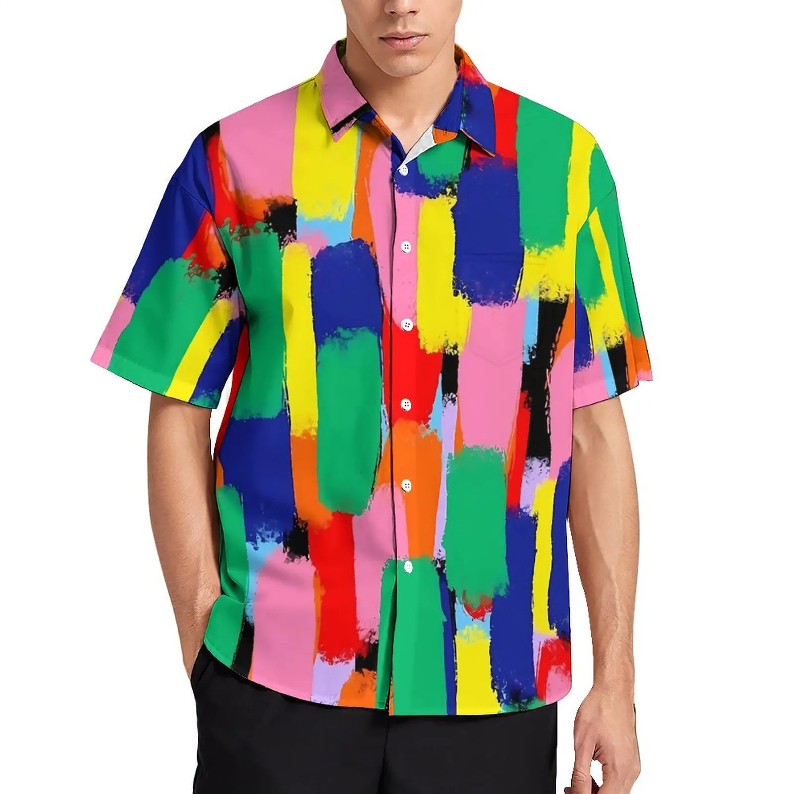 Hawaiian Shirt Vacation Paint Brush Blouses Abstract Rainbow Loose Casual Shirts Man Short Sleeves Fashion Oversized Clothes
Hawaiian Shirt Vacation Paint Brush Blouses Abstract Rainbow Loose Casual Shirts Man Short Sleeves Fashion Oversized Clothes
