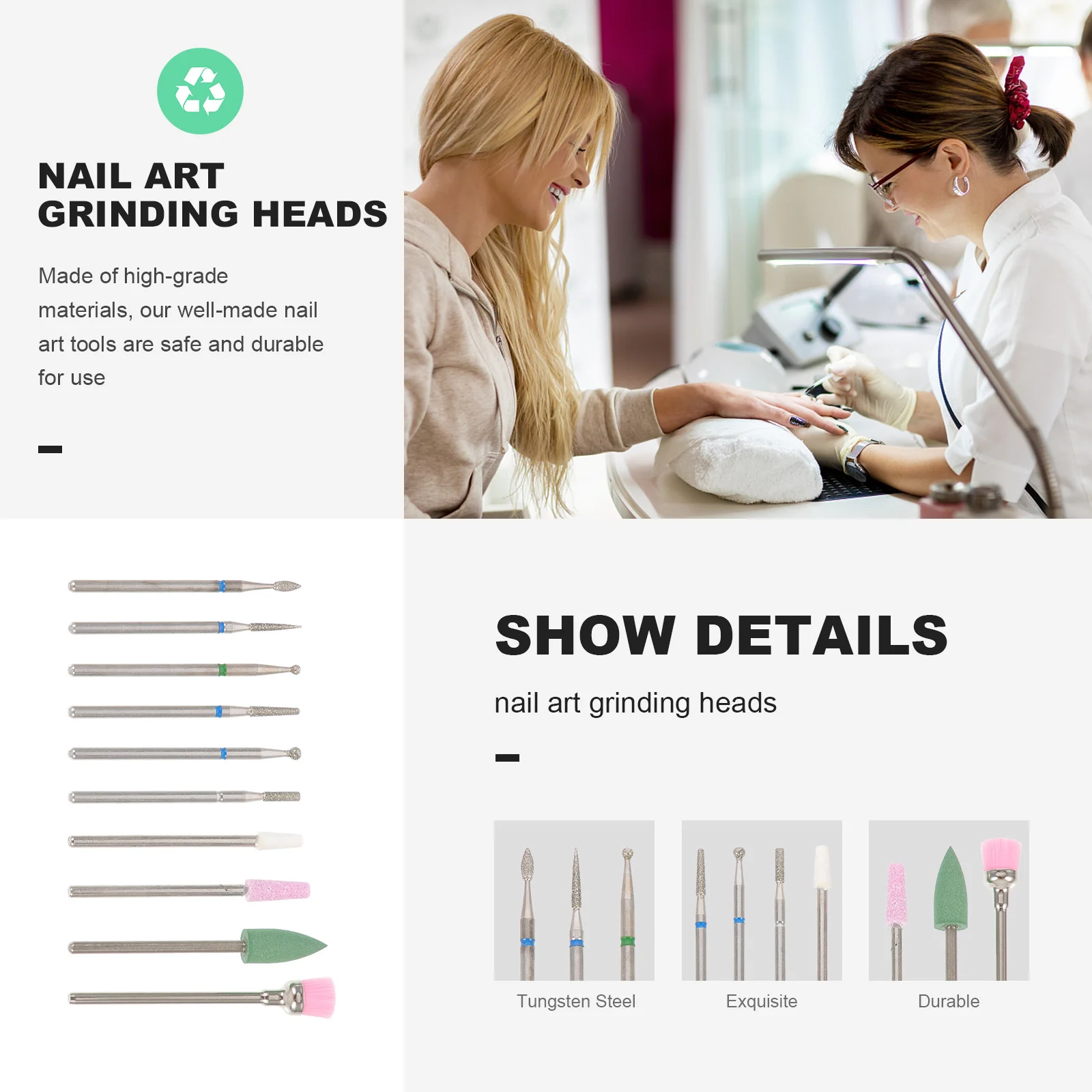 10Pcs Nail Grinding Heads Set Premium Manicure Polishing Tools for Acrylic Gel Removal Dead Skin Care Portable Salon Grade Drill
10Pcs Nail Grinding Heads Set Premium Manicure Polishing Tools for Acrylic Gel Removal Dead Skin Care Portable Salon Grade Drill