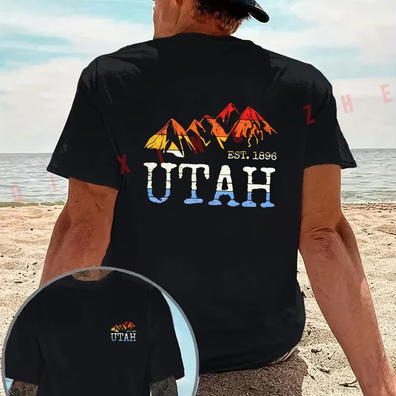 UTAH United States Utah Mountain Outdoor motorcycle T-Shirt Cotton Double-Sided Print Men Casual Short Sleeve Summer Tops
UTAH United States Utah Mountain Outdoor motorcycle T-Shirt Cotton Double-Sided Print Men Casual Short Sleeve Summer Tops