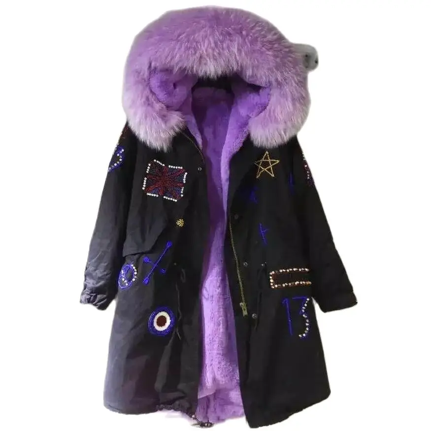 UK Beads Elegant Ladies Fur Parka Purple Faux Fur Lined Coat Winter Casual Overcoat For Women
UK Beads Elegant Ladies Fur Parka Purple Faux Fur Lined Coat Winter Casual Overcoat For Women