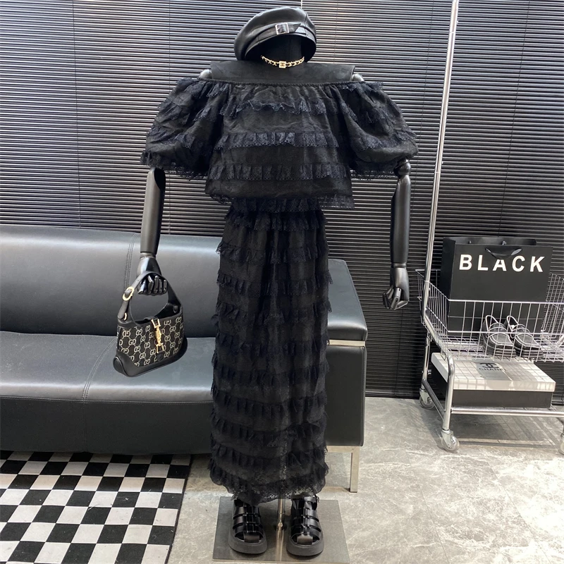 New 2022 fashion style Famous brand Sweet Straight neck lace top High waist Buttock wrapping tiered skirt suit
New 2022 fashion style Famous brand Sweet Straight neck lace top High waist Buttock wrapping tiered skirt suit