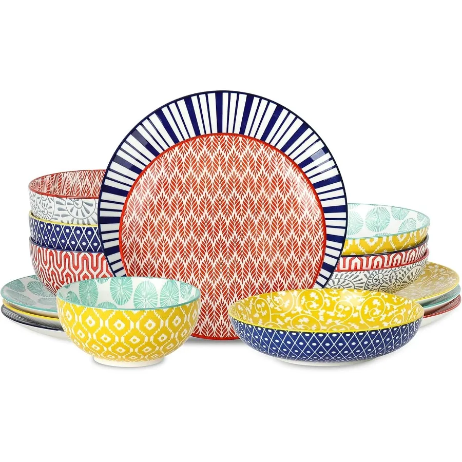 Ceramic Dinnerware Sets 16 Pieces Dishes Set for 4 Highly Chip and Crack Resistant Plates and Bowls Sets Dishwasher and Microwa
Ceramic Dinnerware Sets 16 Pieces Dishes Set for 4 Highly Chip and Crack Resistant Plates and Bowls Sets Dishwasher and Microwa
