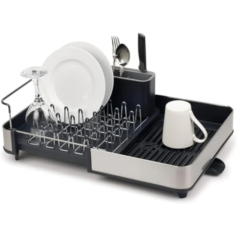 Extendable Dish Drying Rack with Dual Parts - Stainless Steel Non-Scratch Movable Utensil Drainer Drainage Spout Gray
Extendable Dish Drying Rack with Dual Parts - Stainless Steel Non-Scratch Movable Utensil Drainer Drainage Spout Gray