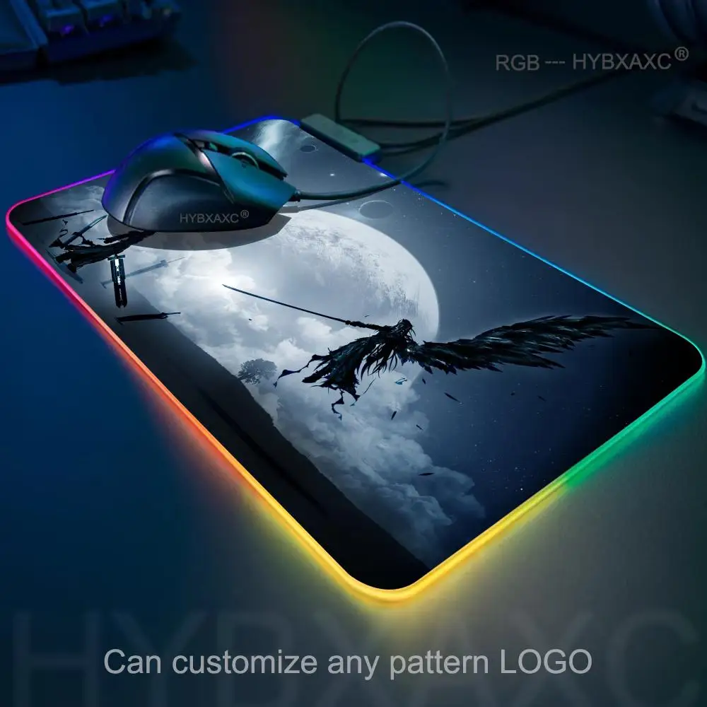 RGB FINAL FANTASY VII Lockhart Large Mousepad Xxl Gaming Accessories Gamer Keyboard Desk Mat PC Accessories E-Sports Mouse Pad