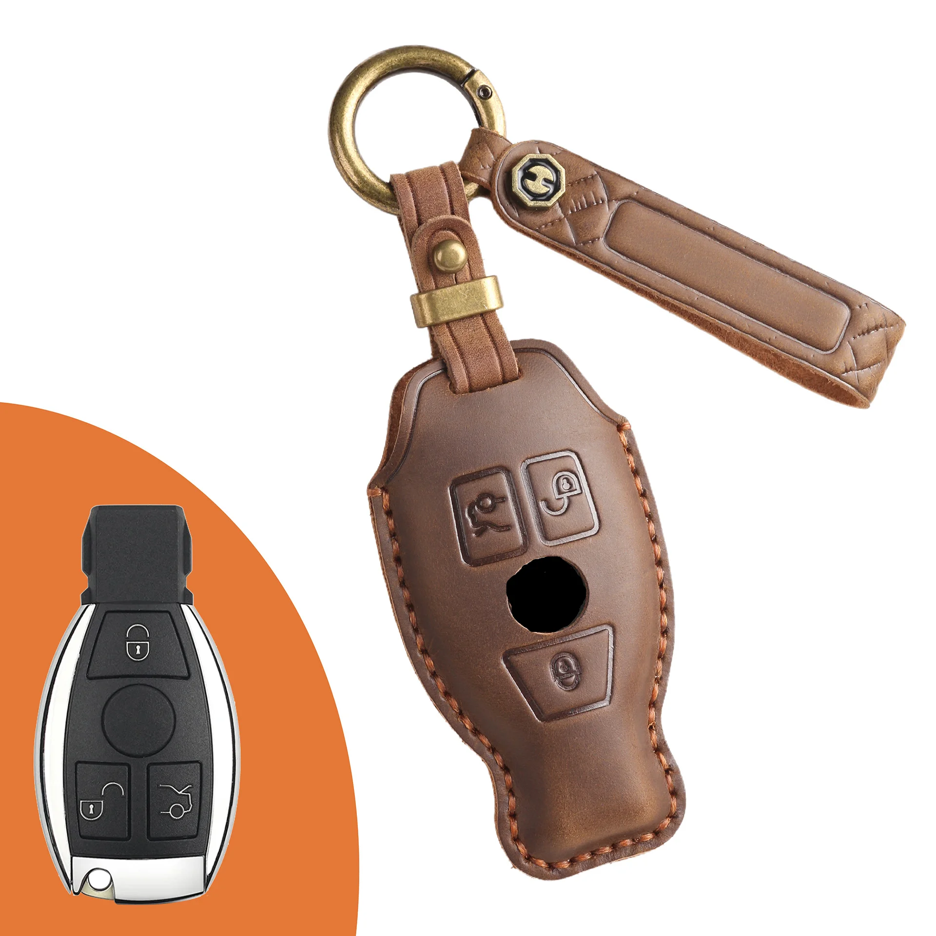 Durable Leather Car Key Case Cover Pouch Keyring for Mercedes Benz E300L GLC300 C260l A200L Keychain Holder Fob Accessories
Durable Leather Car Key Case Cover Pouch Keyring for Mercedes Benz E300L GLC300 C260l A200L Keychain Holder Fob Accessories