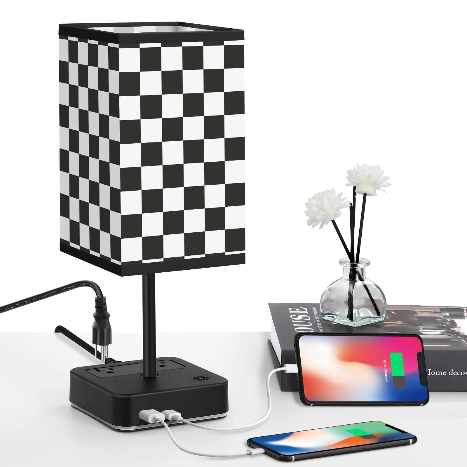 Modern Touch Lamp with 2 USB Charging Ports & 2 AC Outlets - Perfect Bedside Lamp for Bedroom, Living Room, and Nightstand
Modern Touch Lamp with 2 USB Charging Ports & 2 AC Outlets - Perfect Bedside Lamp for Bedroom, Living Room, and Nightstand