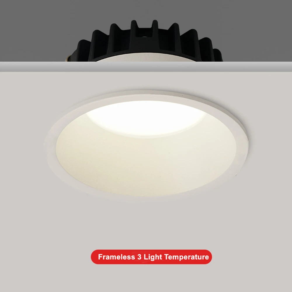 Frameless 3 Light Temperature Anti Glare Recessed Downlight 7W 10W 12W 15W Round LED Ceiling Spot Light Pic Background
Frameless 3 Light Temperature Anti Glare Recessed Downlight 7W 10W 12W 15W Round LED Ceiling Spot Light Pic Background