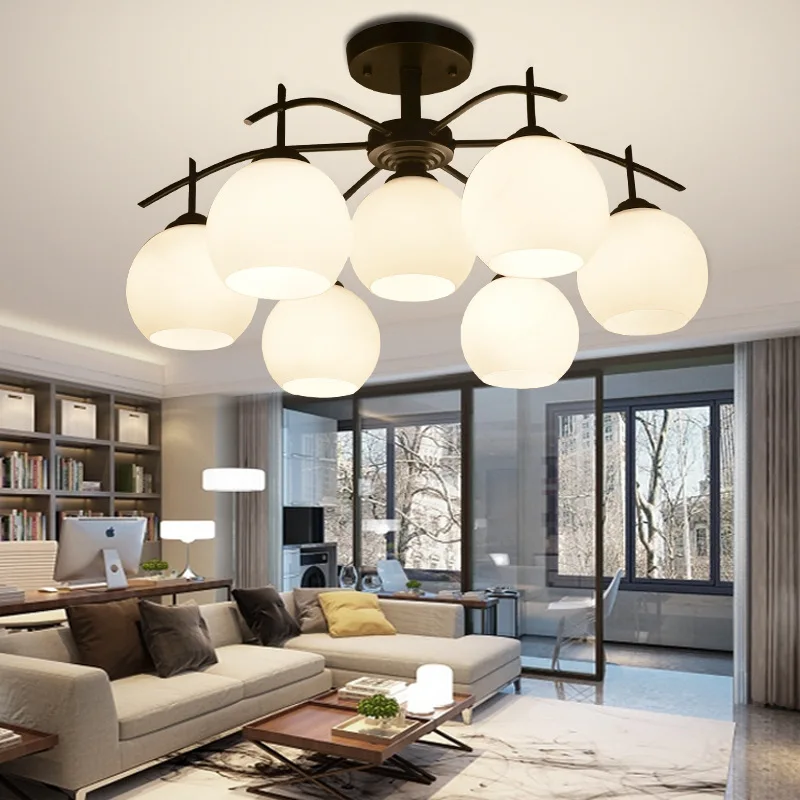 SANDYHA Vintage Style LED Chandelier Opening Frosted White Glass Ball Ceiling Lamp Retro Black Iron Living Room Bedroom Lights
SANDYHA Vintage Style LED Chandelier Opening Frosted White Glass Ball Ceiling Lamp Retro Black Iron Living Room Bedroom Lights