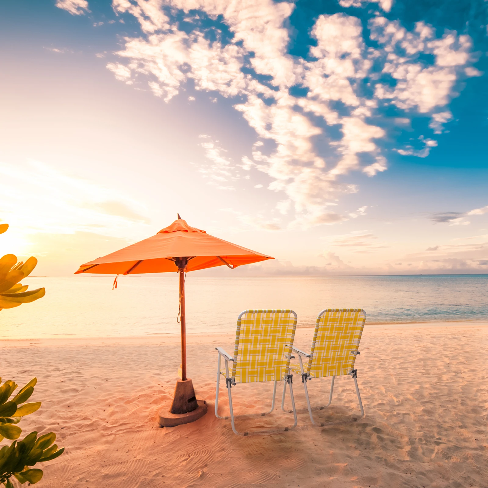 2pcs Steel Tube PP Webbing Bearing 120kg Folding Beach Chair Yellow & White Strip
2pcs Steel Tube PP Webbing Bearing 120kg Folding Beach Chair Yellow & White Strip