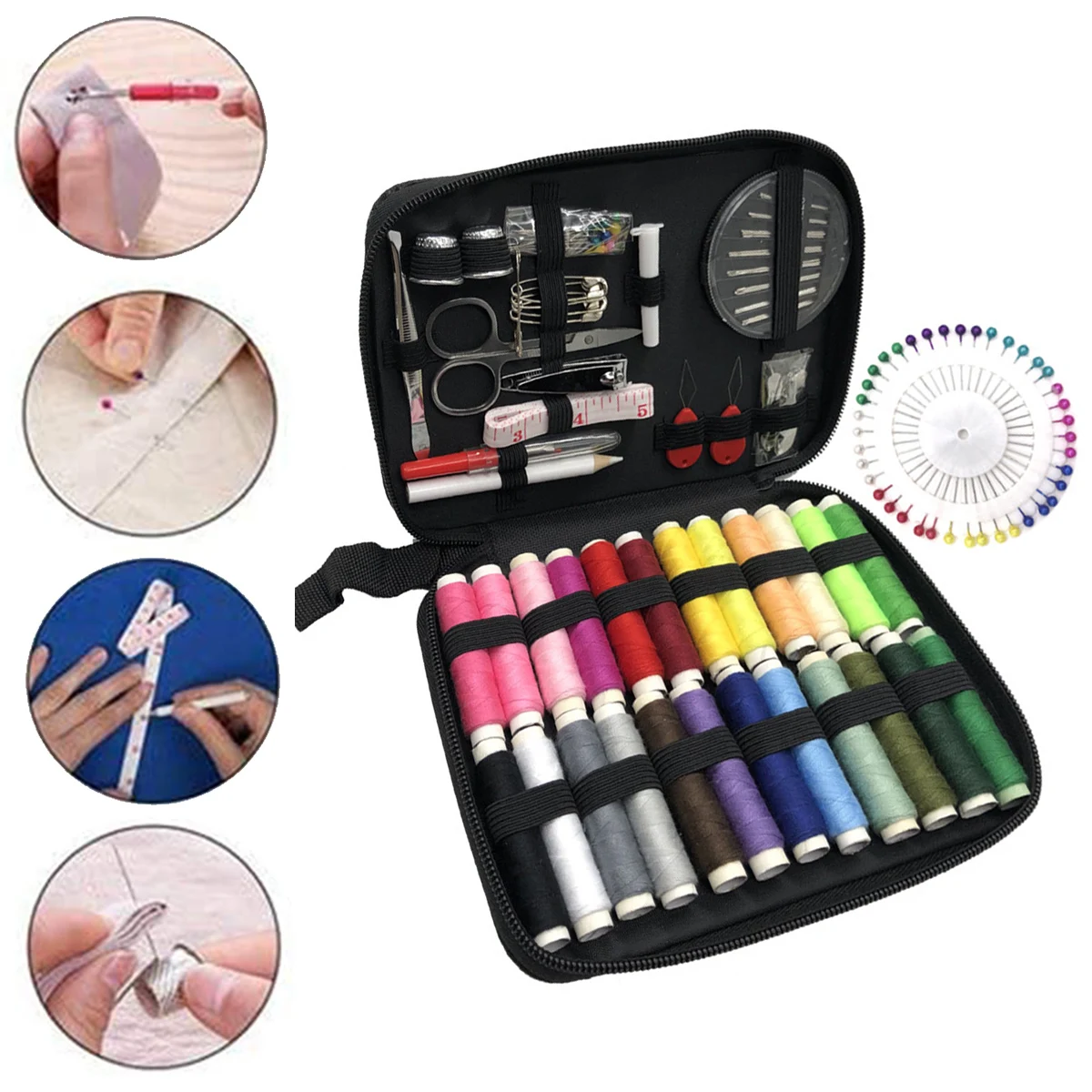 130pcs Sewing Kit With Sewing Supplies And Accessories 24-Color Threads, Needle And Thread Kit Products For Small Fixes
130pcs Sewing Kit With Sewing Supplies And Accessories 24-Color Threads, Needle And Thread Kit Products For Small Fixes