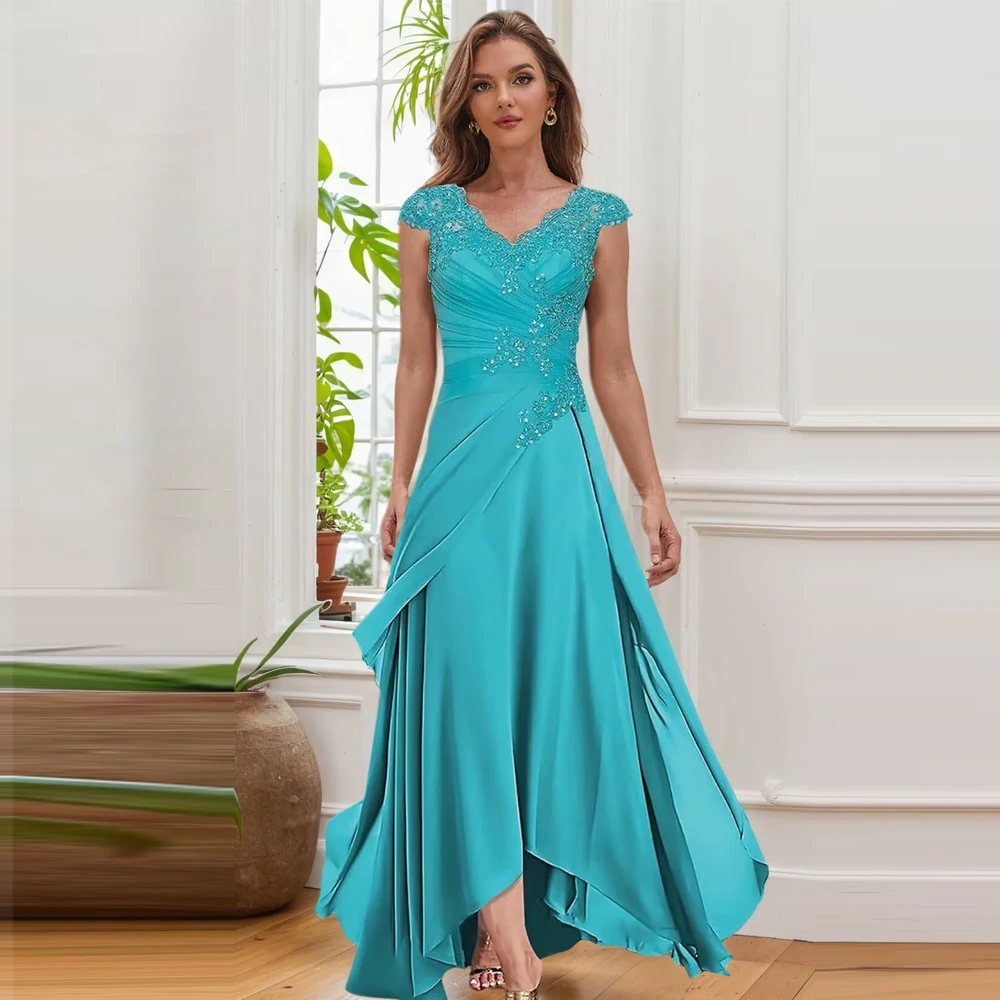 Customized Cap Sleeve Mother of The Bride Dresses Tea Length Formal Dress for Wedding Lace High Low Wedding Party Dresses
Customized Cap Sleeve Mother of The Bride Dresses Tea Length Formal Dress for Wedding Lace High Low Wedding Party Dresses