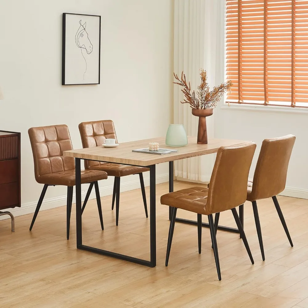 Artificial leather dining chair, medieval modern, with cushioned seat back and metal legs, kitchen reception dining lounge chair
Artificial leather dining chair, medieval modern, with cushioned seat back and metal legs, kitchen reception dining lounge chair