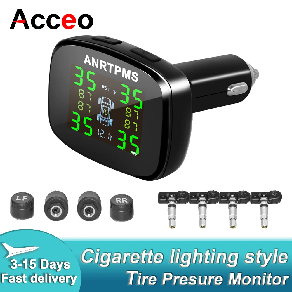 ACCEO Автомобильная система контроля давления в шинах TPMS 4 датчика прикуривателя порт питания автоматическая охранная сигнализация давление в шинах
ACCEO Автомобильная система контроля давления в шинах TPMS 4 датчика прикуривателя порт питания автоматическая охранная сигнализация давление в шинах