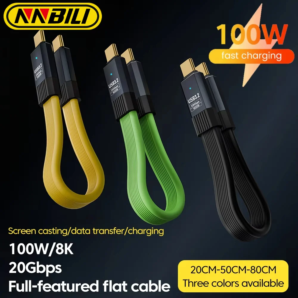 NNBILI USB 3.2 10Gbps Portable Cable PD100W Fast Charging 8K Screen Casting Type-C Fullfeatured Data Cable For iPhone 15 Samsung
NNBILI USB 3.2 10Gbps Portable Cable PD100W Fast Charging 8K Screen Casting Type-C Fullfeatured Data Cable For iPhone 15 Samsung