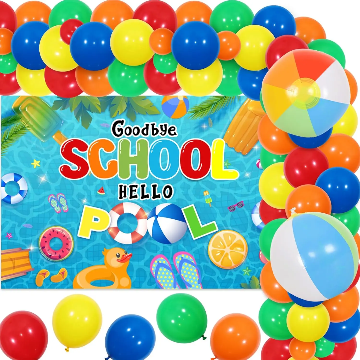 Goodbye School Hello Pool Party Decor Backdrop Splash Balloons Pool End School Beach Party Summer Pool Party Supplies
Goodbye School Hello Pool Party Decor Backdrop Splash Balloons Pool End School Beach Party Summer Pool Party Supplies